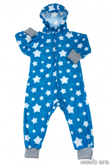 Флисовый комбинезон детский (поддева) Comfort, голубые звезды