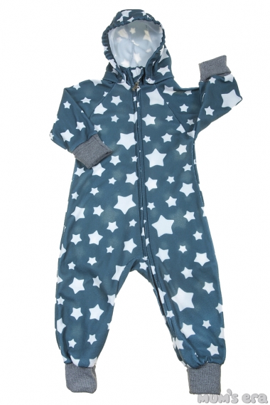 Флисовый комбинезон детский (поддева) Comfort, серые звезды