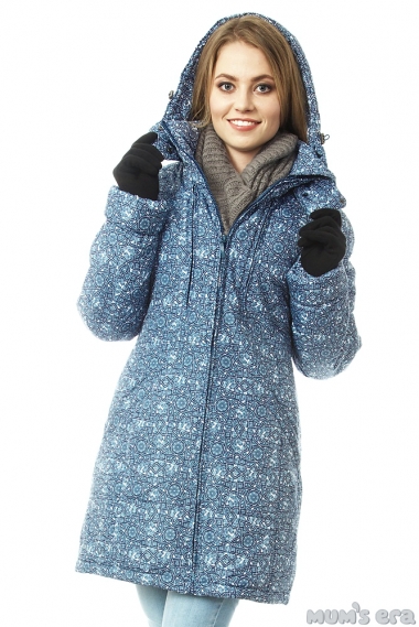 Зимняя слингокуртка Ingrid 3в1, синий орнамент