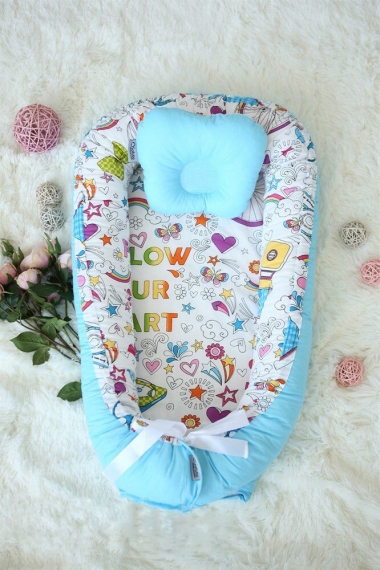 Кокон-гнездышко для новорожденных Babynest Holiday Blue