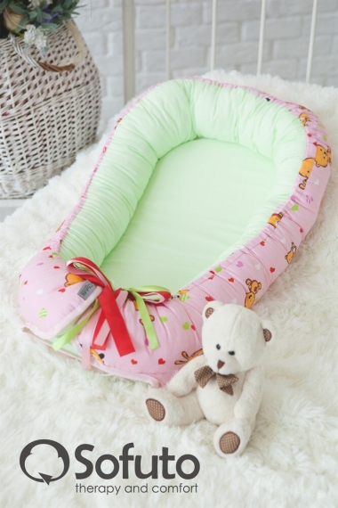 Кокон-гнездышко для новорожденных Babynest Likes Pink