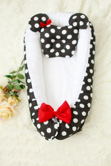 Гнездышко-кокон для новорожденных Babynest Minnie black