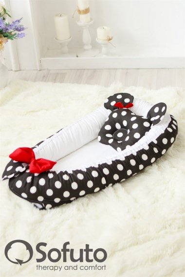 Гнездышко-кокон для новорожденных Babynest Minnie black