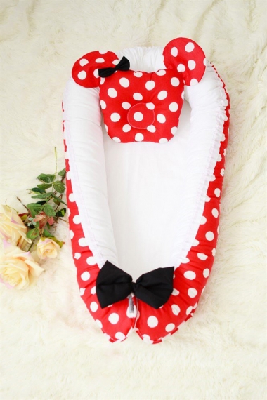 Гнездышко-кокон для новорожденных Babynest Minnie red