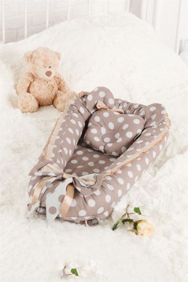 Гнездышко для новорожденных Babynest Polka dot chocco