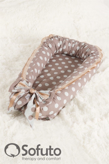 Гнездышко для новорожденных Babynest Polka dot chocco