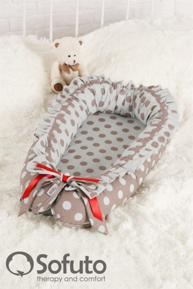 Кокон-гнездышко для новорожденных Babynest Polka Dot Duble