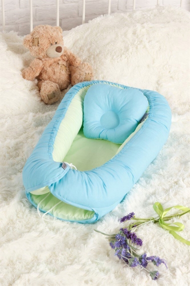 Гнездышко для новорожденных Babynest Praline blue