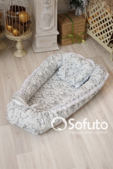 Гнездышко-кокон для новорожденных Babynest Barocco silver