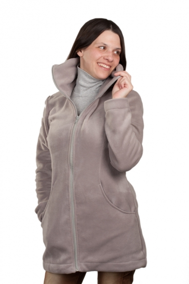 Флисовая слингокуртка и куртка для беременных, дымчатый
