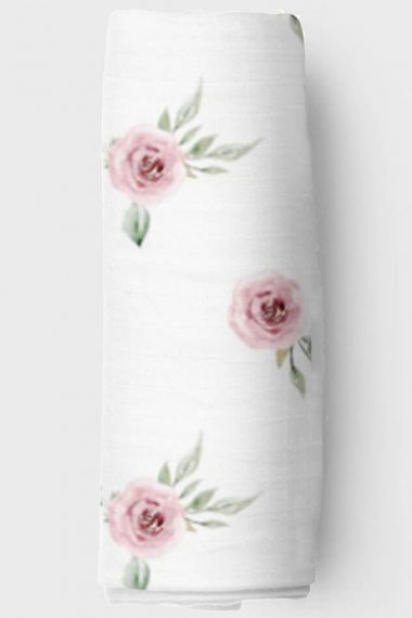 Муслиновая пеленка для новорожденных Adam Stork большая, Roses