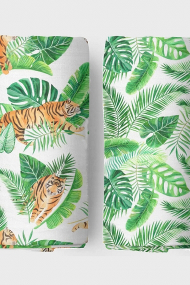 Муслиновые пеленки для новорожденных Adam Stork большие, набор 2, Safari