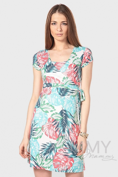 Платье на запах с цветочным принтом для беременных