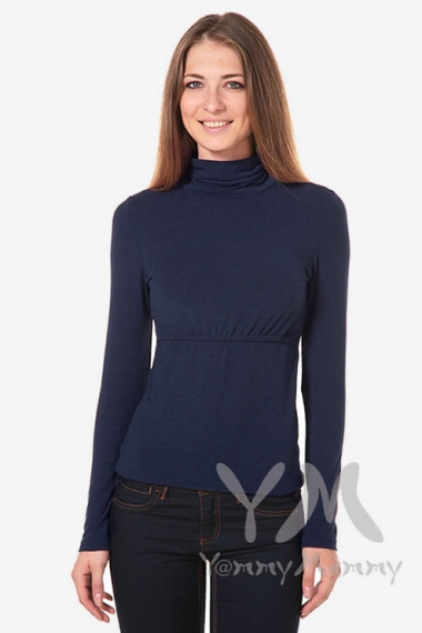 Водолазка для кормящих и беременных, цвет темно-синий меланж