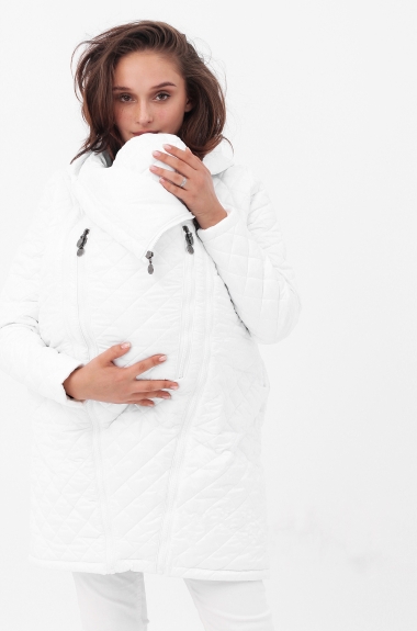 Слингокуртка зимняя 3 в 1, цвет белый стеганая
