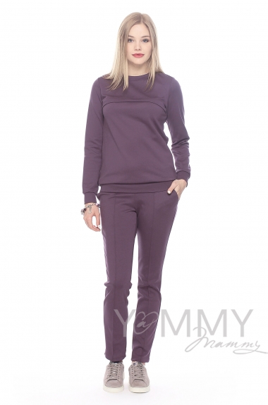 Костюм из плотной вискозы слива