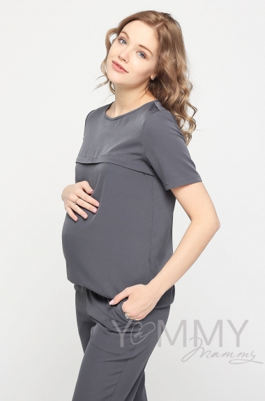 Костюм для беременных и кормящих мам, цвет темно-серый