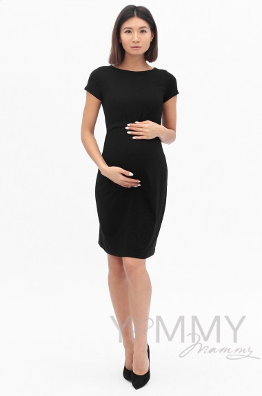 Платье черное из вискозы для беременных