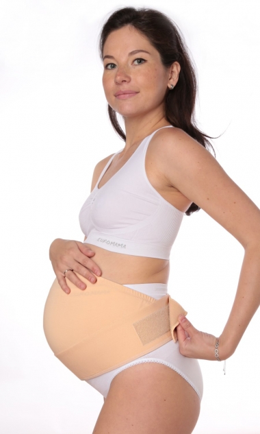 Бандаж для беременных дородовой мягкий "Животик", бежевый