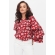 Блуза для кормящих и беременных в цветочный принт с воланами на рукавах, цвет красный