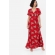 Платье для кормящих и беременных длинное на запах с цветочным принтом, красное
