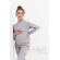Костюм для беременных и кормящих с отделкой из велюра, серый