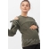 Свитшот для кормящих и беременных с вырезами на плечах, цвет хаки