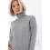 Джемпер для беременных и кормящих с воротником стойкой, серый меланж