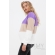 Толстовка для кормящих и беременных трехцветная, цвет экрю-сирень-серый