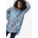 Блуза для беременных и кормящих мам длинный рукав, цветочный принт, голубая