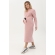 Платье для беременных и кормящих из футера макси, пудровое