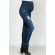 Джинсы для беременных зауженные. с потертостями, темно-синие