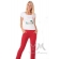Брюки спортивные с широким поясом красные для беременных