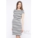 Платье для кормящих и беременных, белое в полоску серый меланж/черный
